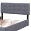 Upholstered Platform Bed with Classic Headboard and 4 Drawers No Box Spring Needed Linen Fabric Queen Size Dark gray - Korvel