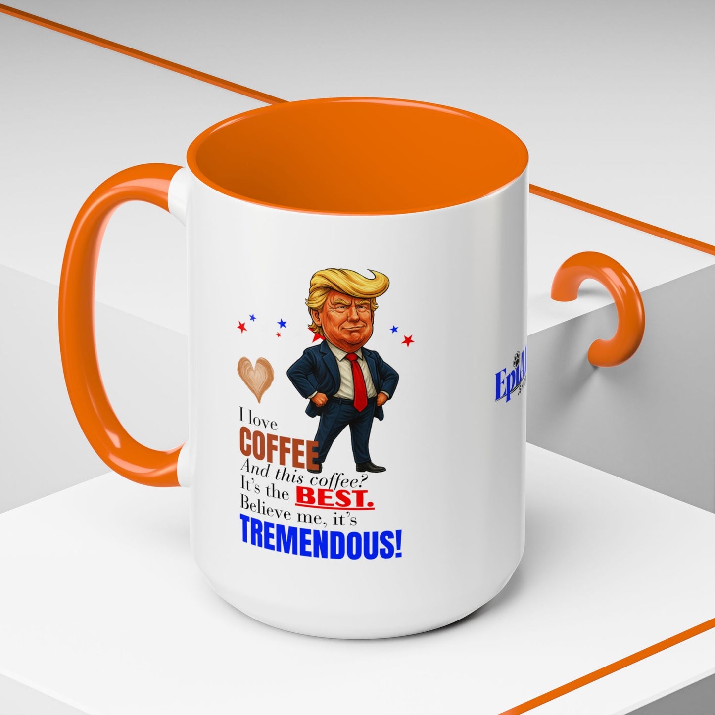 Taza de café de acento vibrante
