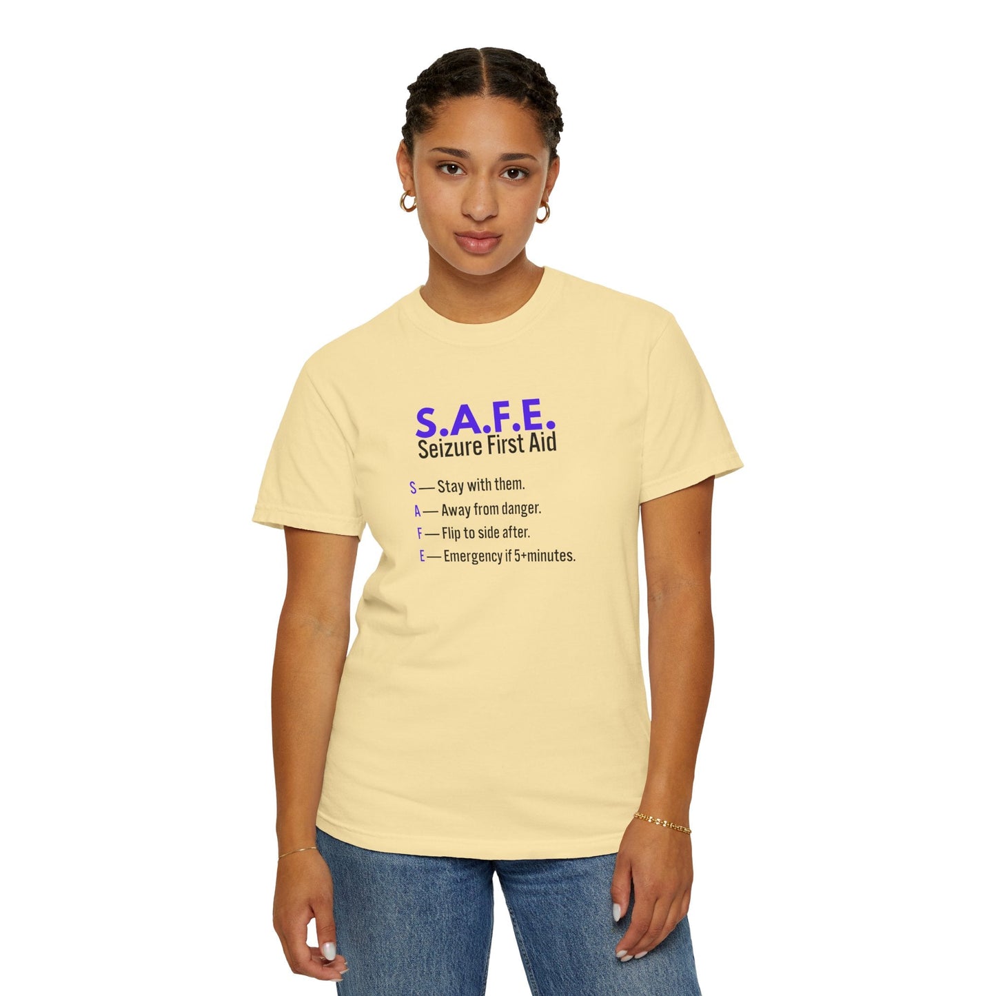 S.A.F.E. Seizure First Aid T-Shirt – Epilepsy Awareness Tee