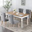 High-end Tufted Solid Wood Contemporary Flax Upholstered Linen Dining Chair with Wood Legs Nailhead Trim 2-Pcs Set Gray - Korvel