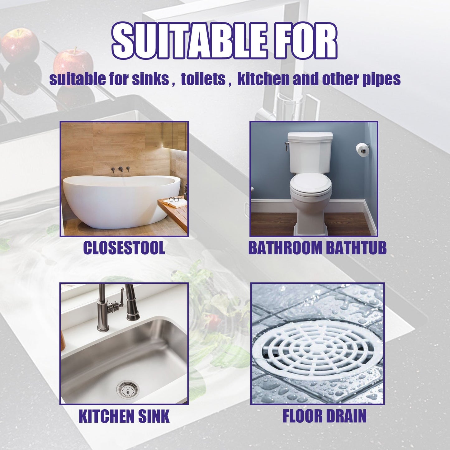 JAKEHOE Pipe Dredge Powder, Household Kitchen And Bathroom Drain Water Clogging Dredging Deodorizing Pipe Cleaning Powder - Korvel