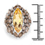 6.20 Carat Genuine Citrine & Smoky Quartz Sterling Silver Ring