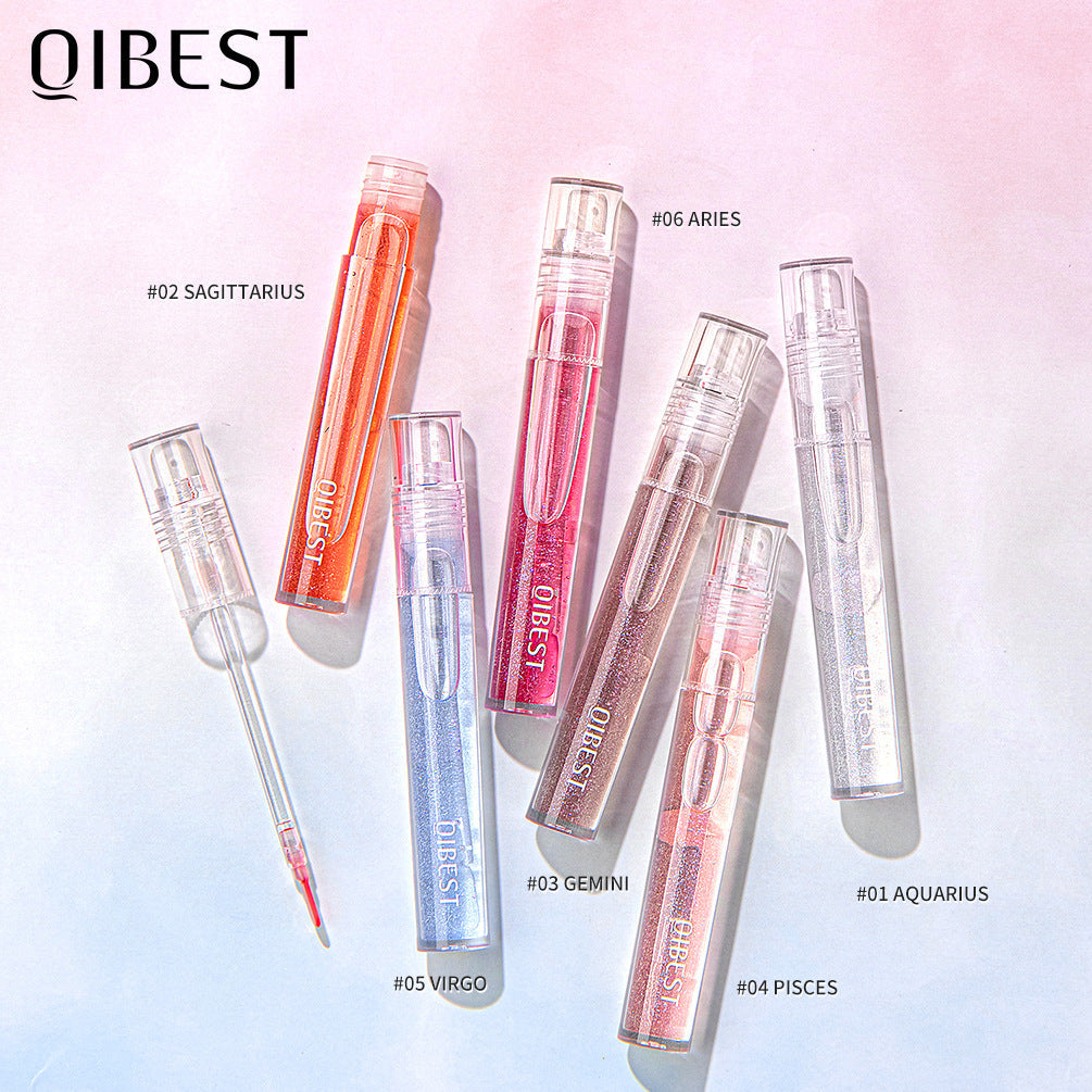 QIBEST Brillo de Labios Agua Ligera - Acabado Transparente Hidratante