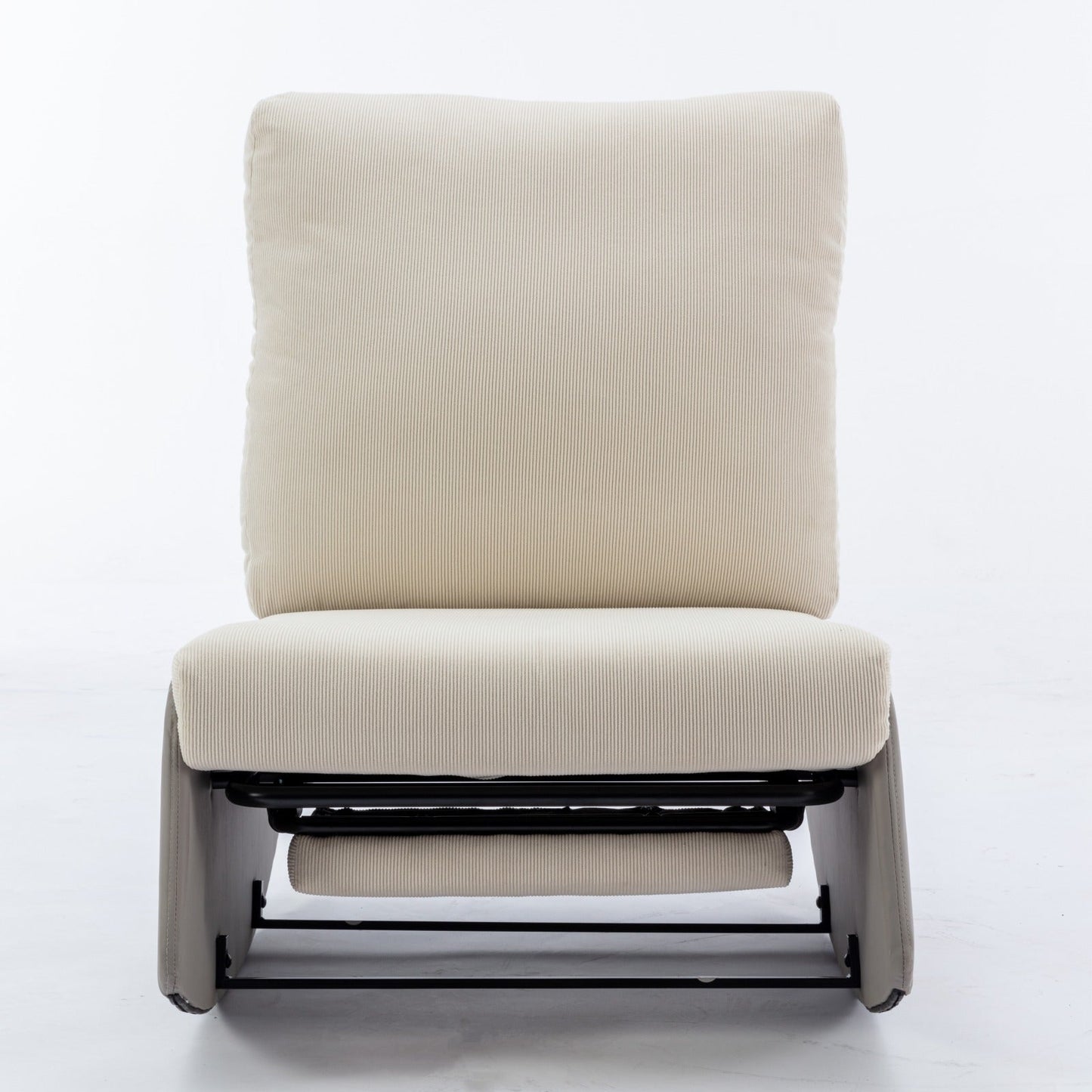 Modern rocking chair recliner, comfortable cushioned recliner with footstool, gray - Korvel
