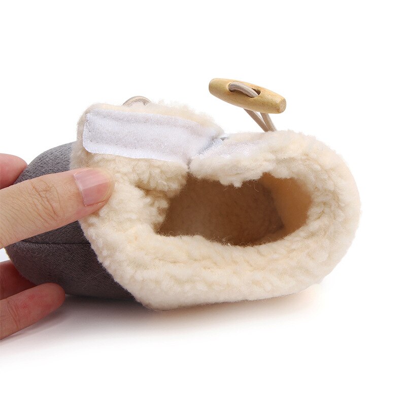 Fashion Winter Baby Boots Infant Girls Boys Warm Ankle Snow Boots Toddler Fur Plush Insole Buckle Boots Shoes - Korvel