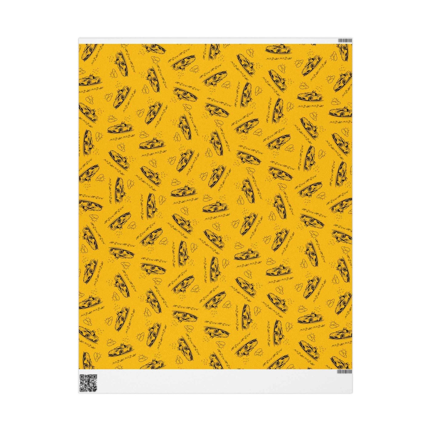 Zoomies Road Trip Cat Wrapping Paper - Golden Sketch Design