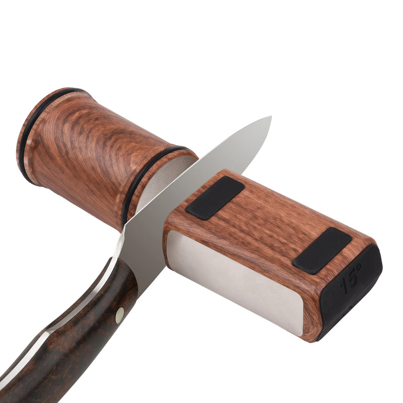 Rolling Knife Sharpener Magnetic Knife Holder Diamond Sharpening Stone Kit with 15 and 20 Degrees Angle Roller Kitchen Accessory - Korvel