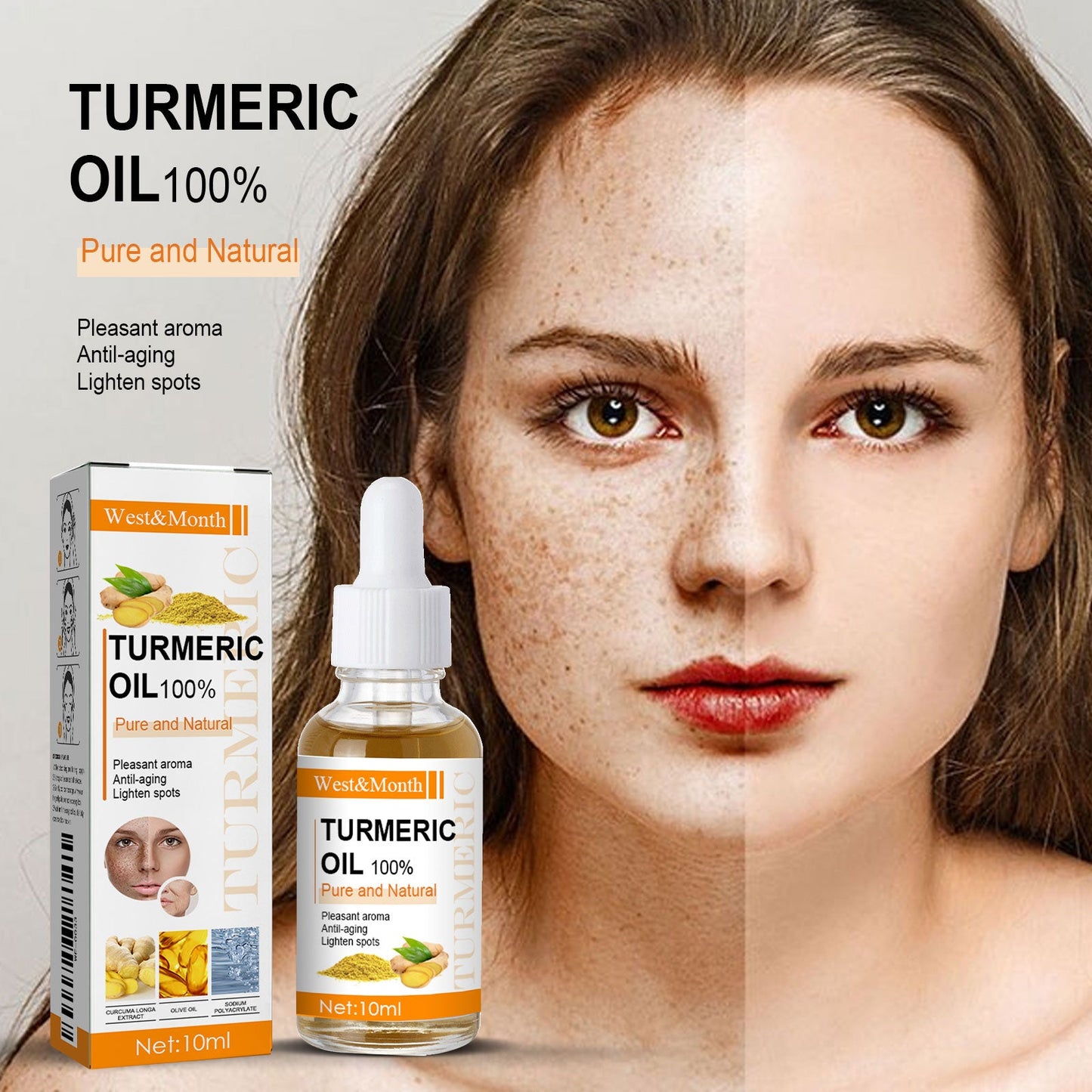 Turmeric Essential Oil Skin Firming Skin Care Gentle Care Moisturizing Facial Essential Oil - Korvel