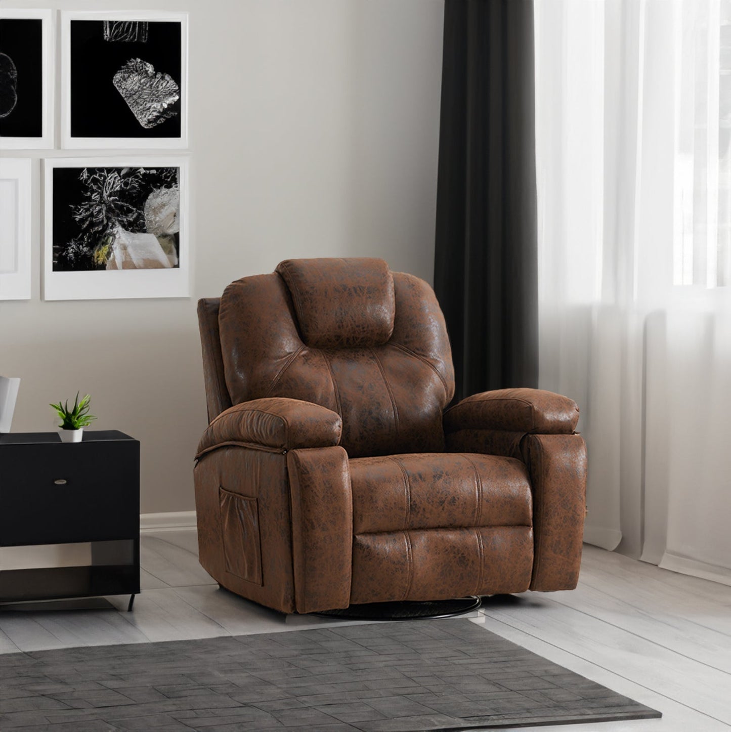 Fauteuil simple surdimensionné avec poches latérales