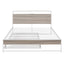 Queen Size Metal Platform Bed Frame with Trundle, USB Ports and Slat Support ,No Box Spring Needed White - Korvel