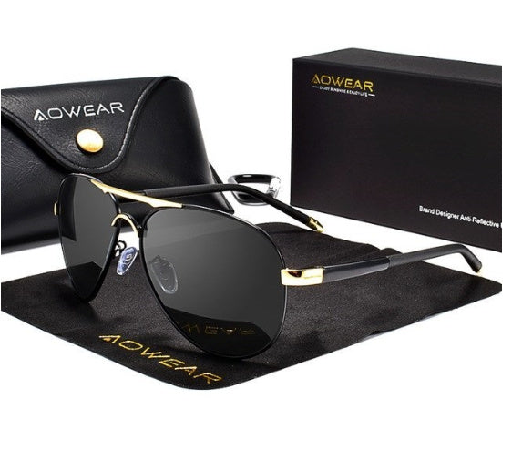 Lunettes de pilote premium avec grande monture pour hommes