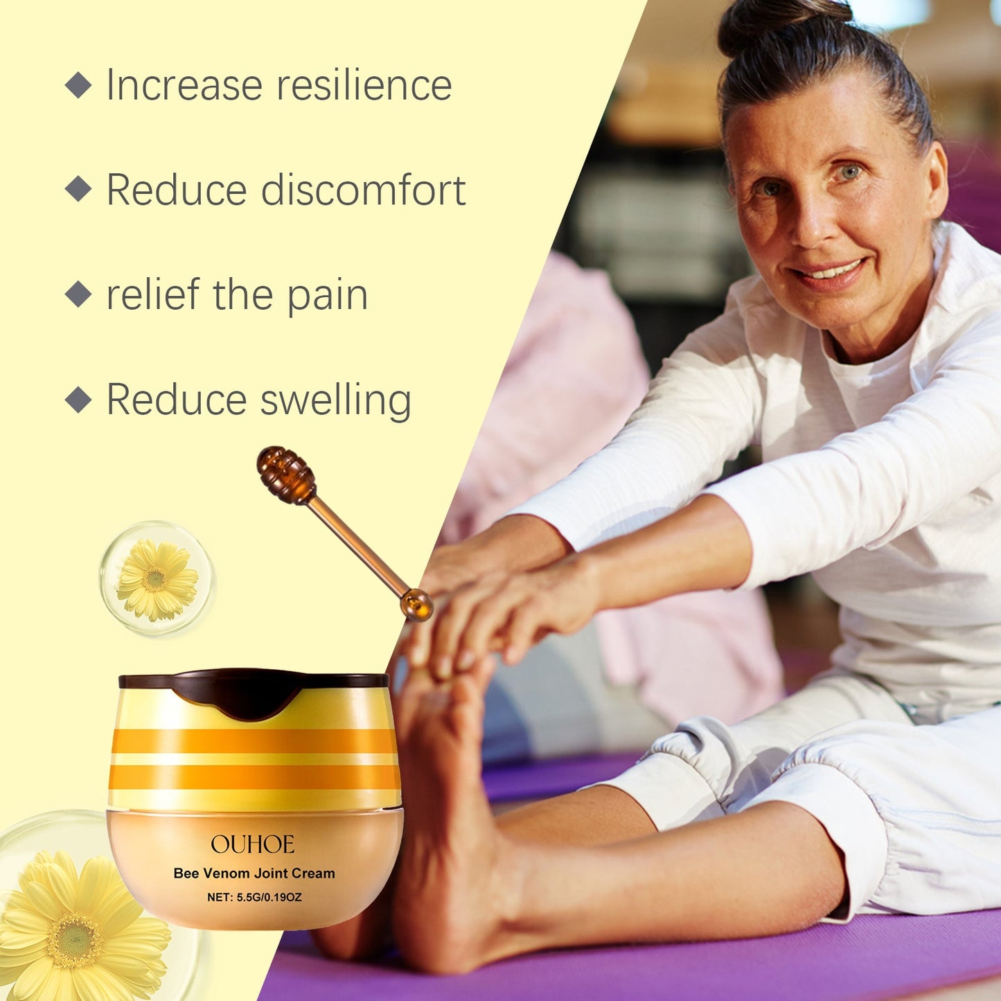 Ouhoe Bee Venom Bone And Joint Cream Repair Sore Joints Muscle Swelling Muscle Massage Gentle Joint Care - Korvel