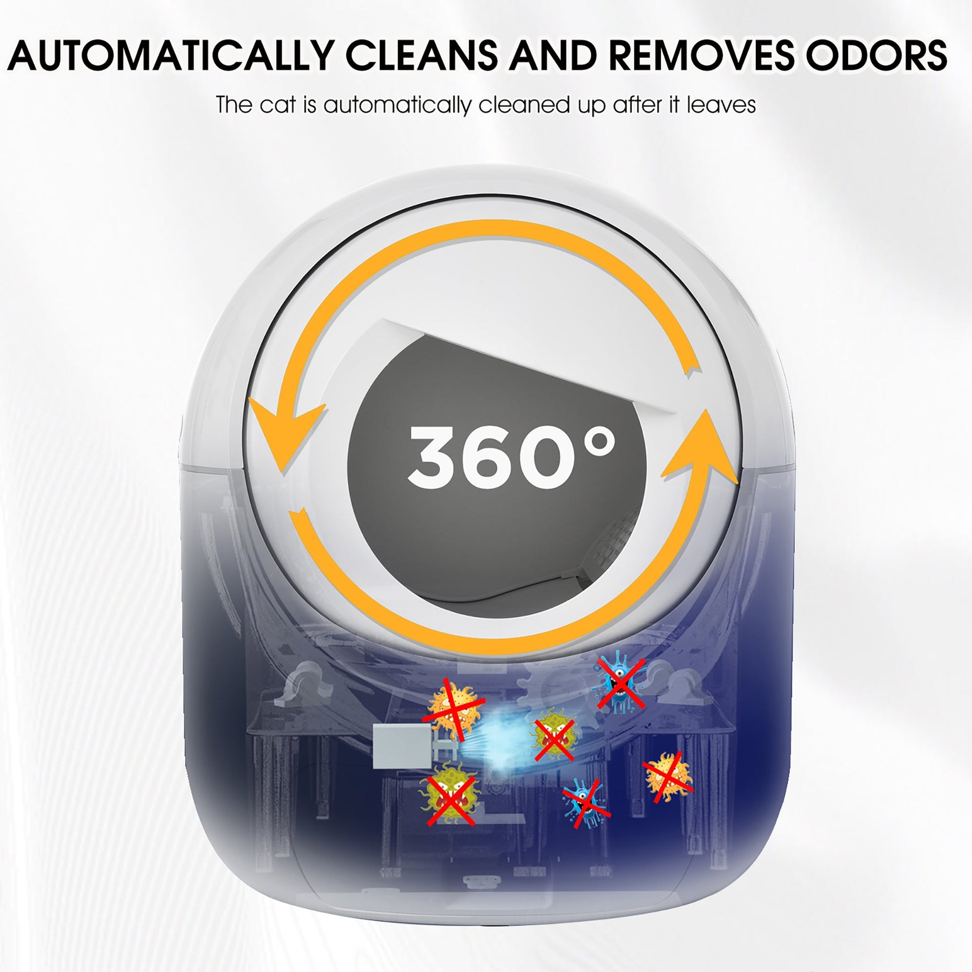 Intelligent cat litter box, automatically eliminates odors, application control, supports multiple cats with 5G and 2.4G WiFi - Korvel