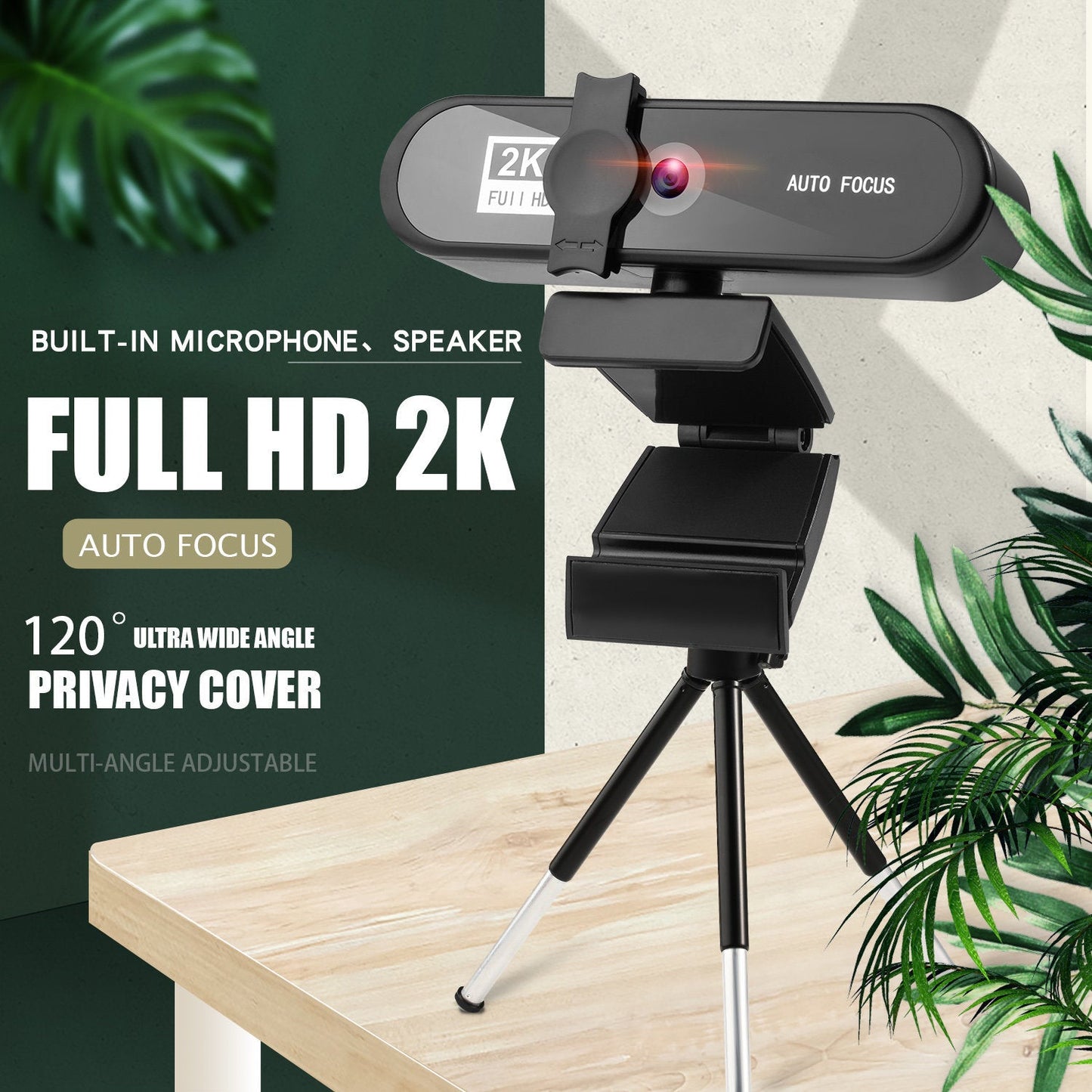 Cámara web USB con autoenfoque 4K y claridad 1080p