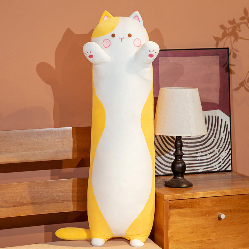 Japanese Chubby Cat Plush Toy Doll Cute Cat Pillow Children Bed Long Pillow Doll - Korvel