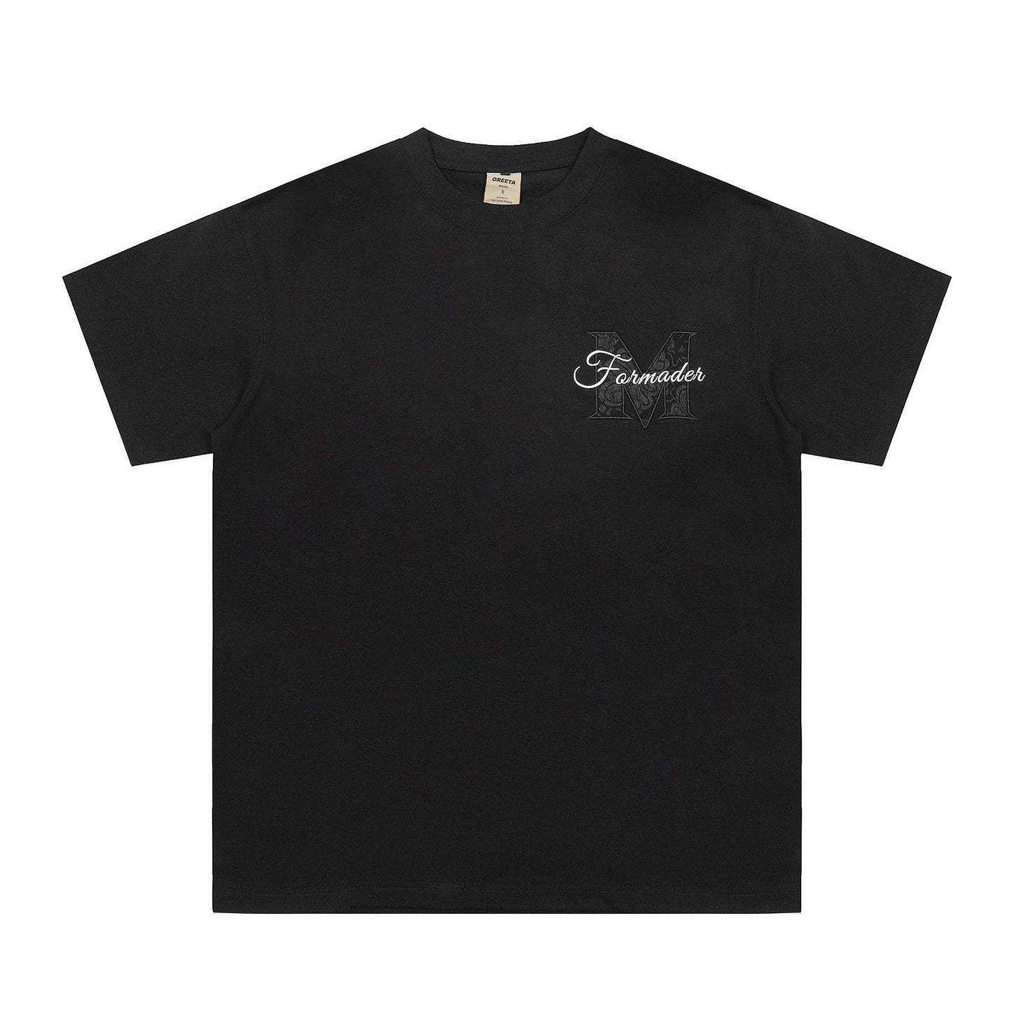 Niche High Street Floral Letter Print Short Sleeve T-Shirt INS Trendy American Summer Men's Casual Crew Neck Half Sleeve - Korvel