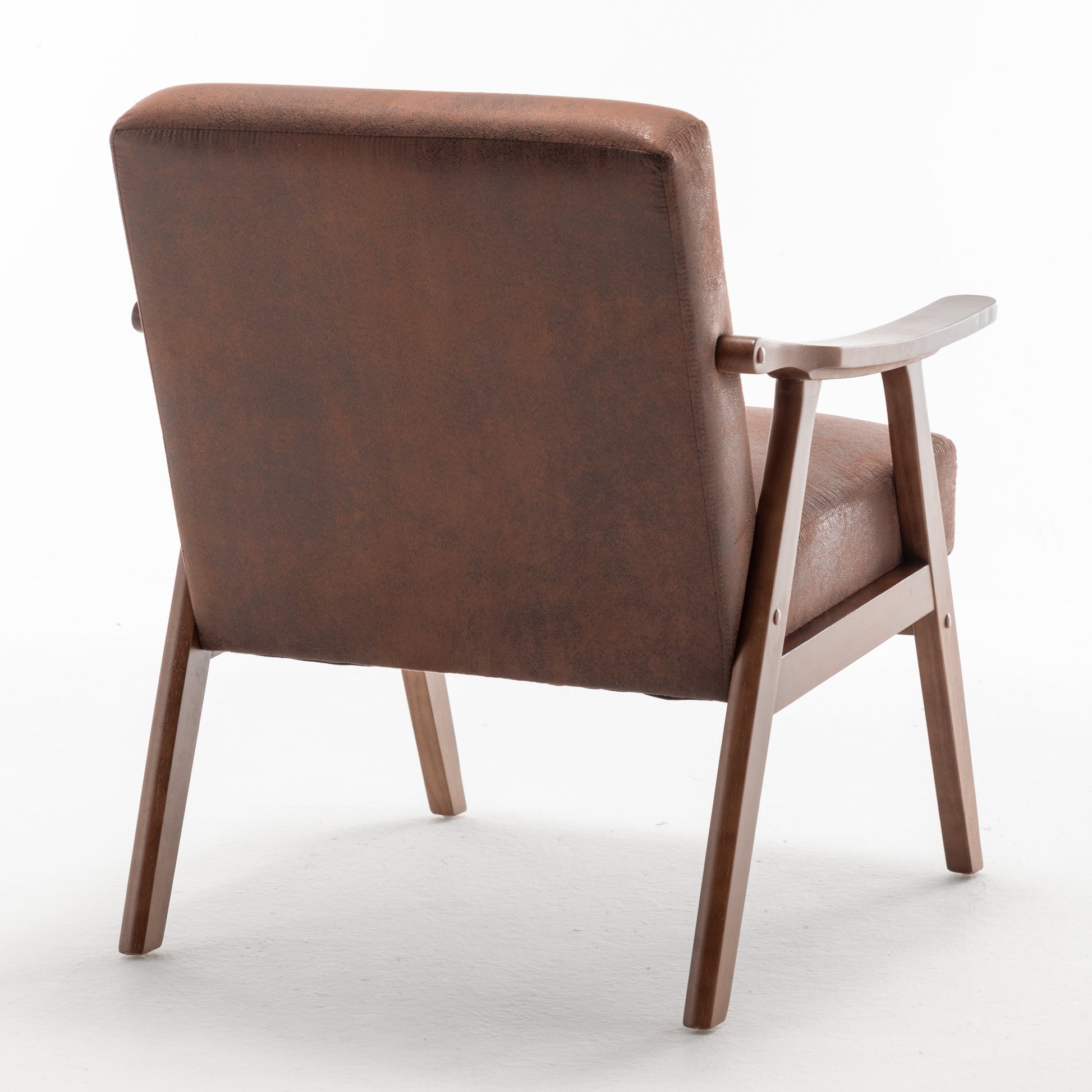 Medieval modern chair, solid wood frame living room chair, accent chair with ultra thick backrest - Korvel