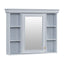 35'' x 28'' Blue Wall Mounted Bathroom Storage Cabinet with Mirror Door, Modern Bathroom Wall Cabinet with Mirror - Korvel