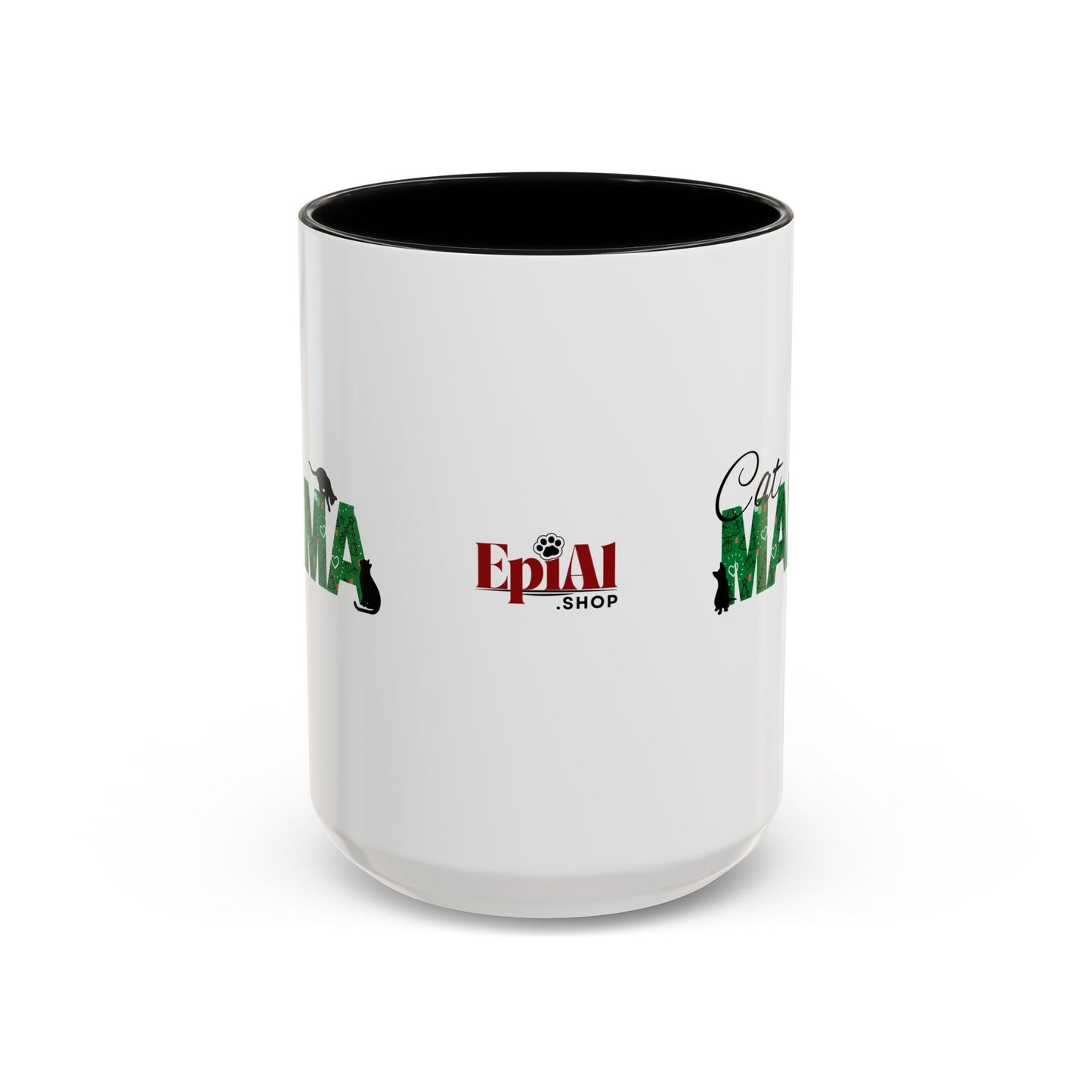 Christmas Cat Mama Accent Coffee Mug - 11oz & 15oz