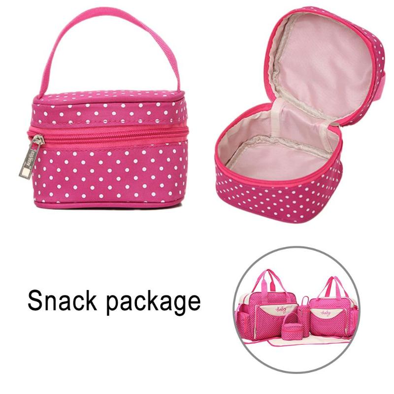 5pcs/Set Mother Mummy Diaper Bag Set Maternity Suit Large Handbag Nappy Diaper Bag Stroller Food Bag Baby Bottle Holder Bag Sets - Korvel