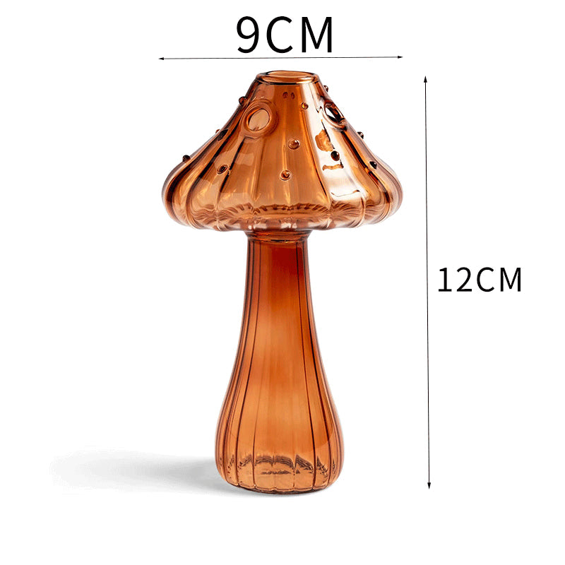 Vase en verre champignon élégant pour la décoration intérieure