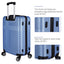 3 Piece Luggage with TSA Lock ABS, Durable Luggage Set, Spinner Wheels Cross Stripe Luggage Sets 20in/24in /28in Light Blue - Korvel