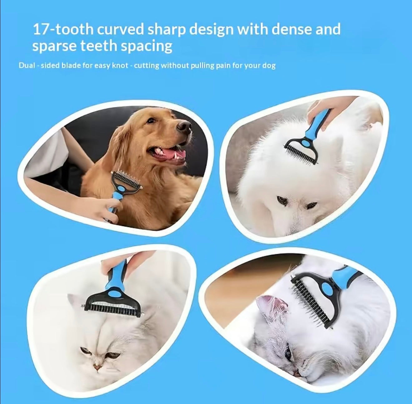 PawEase Dematting Brush for Dogs and Cats