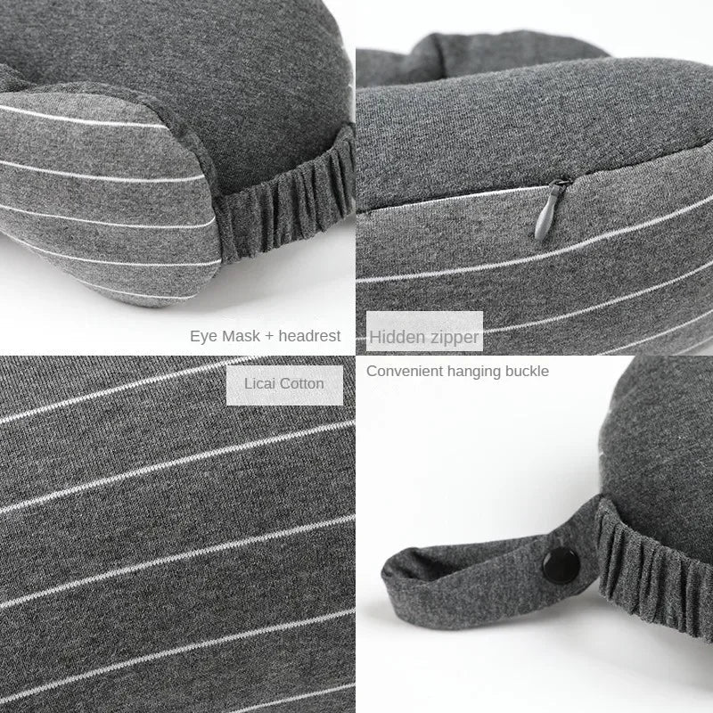 Masque pour les yeux et coussin de cou portable 2-en-1 pour le voyage
