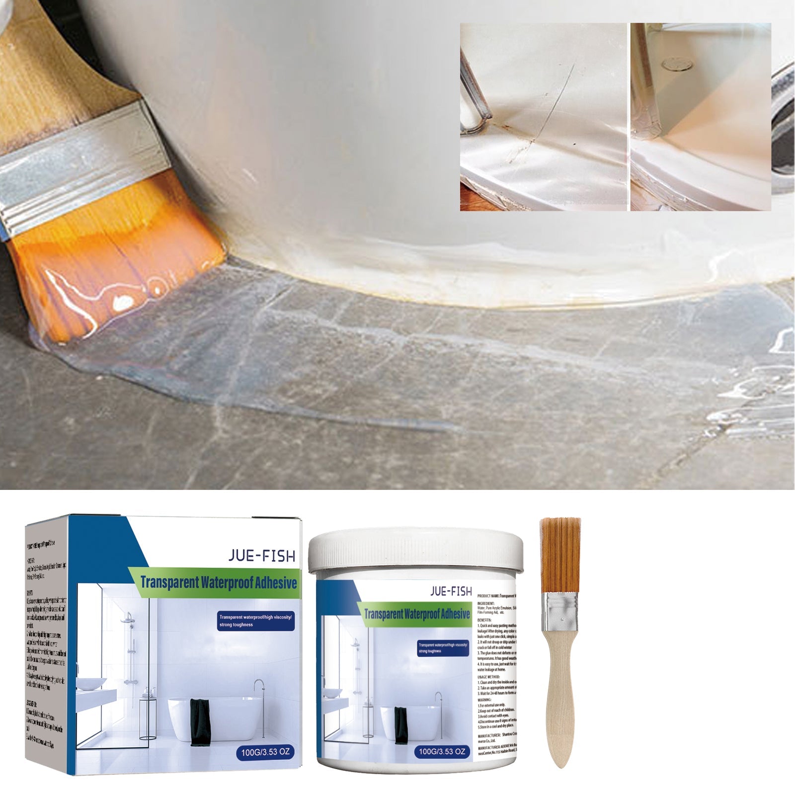 Transparent Waterproof Glue Transparent Waterproof Paint Toilet Balcony Free Brick Roof Leak Proof Glue - Korvel