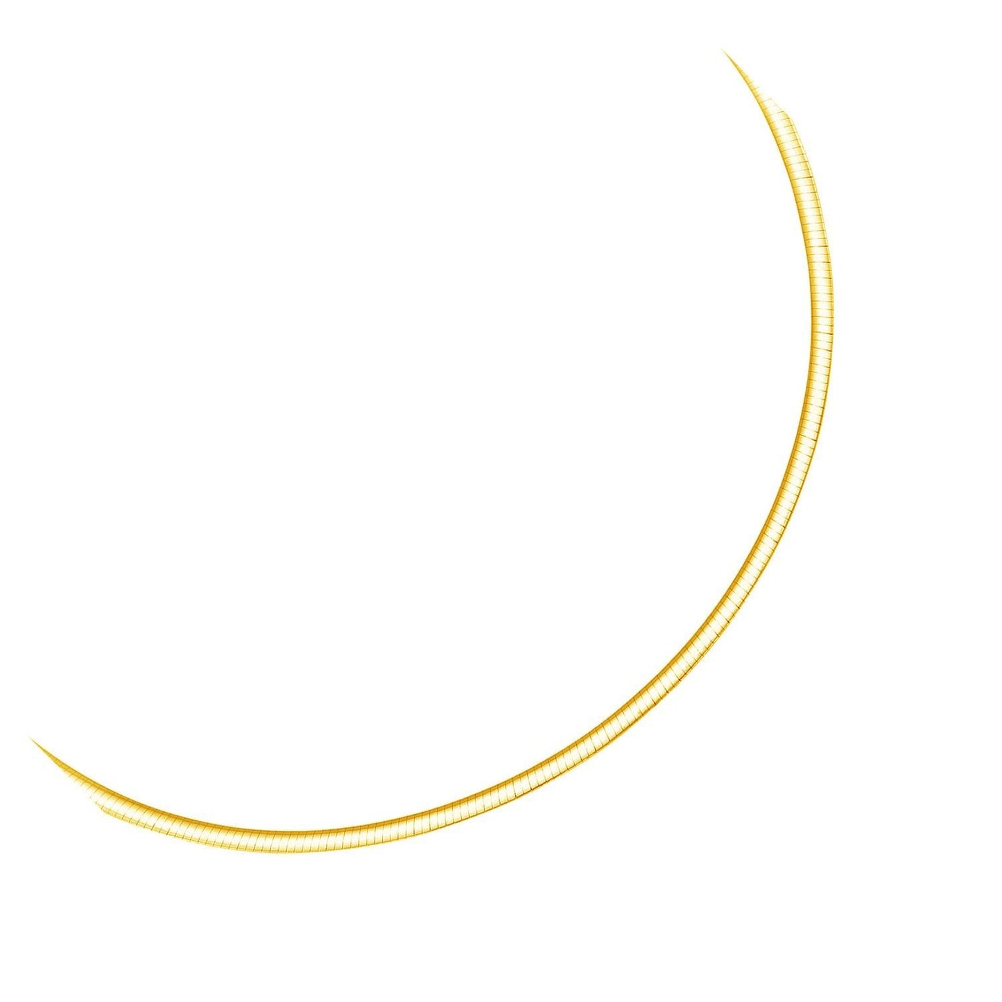 14k Two Tone Gold Reversible Omega Necklace - 3.0 mm
