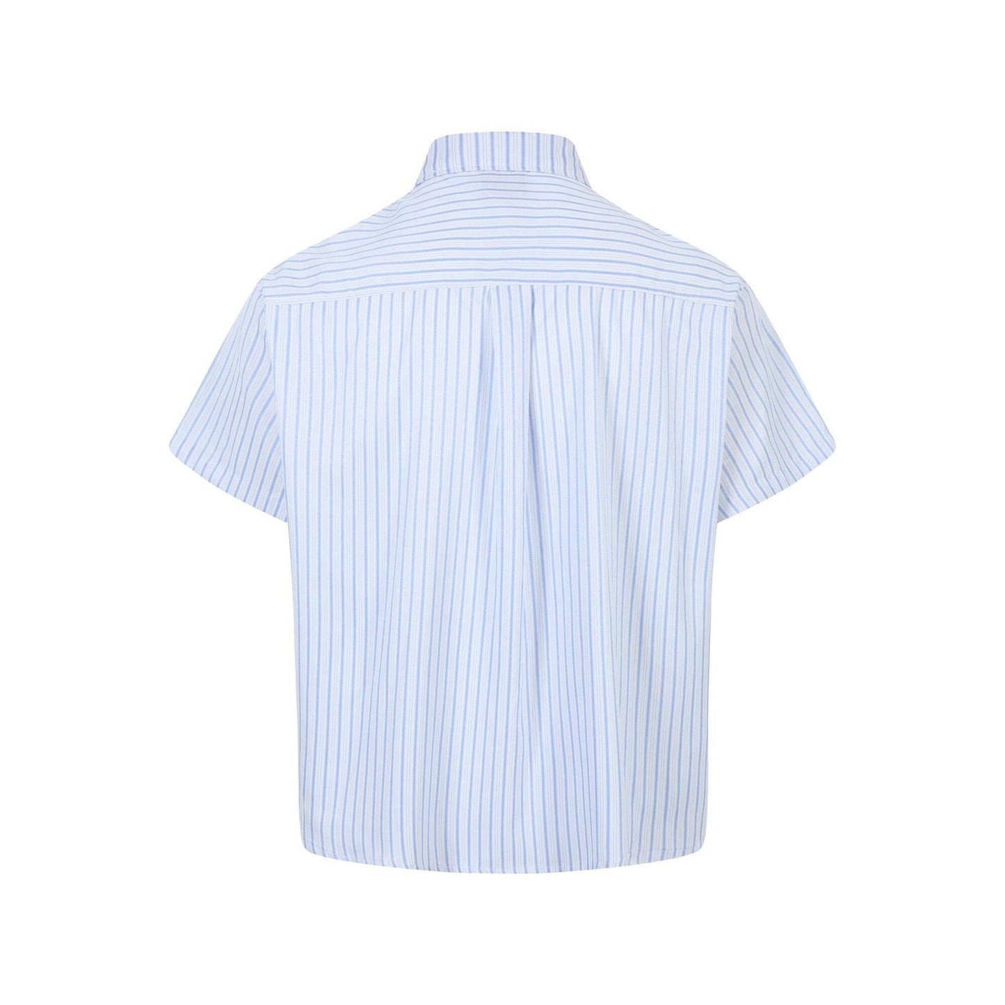 Vertical striped button decoration short sleeved shirt for men - Korvel