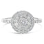 Bague cocktail en diamant en or blanc 10KT