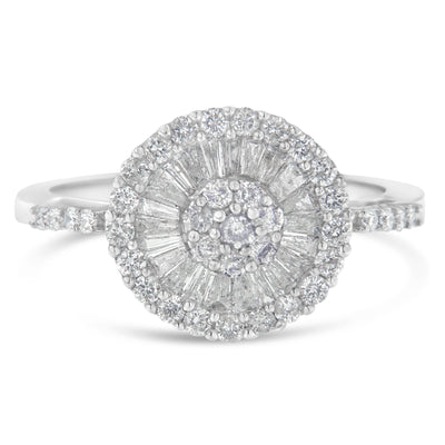 Bague cocktail en diamant en or blanc 10KT