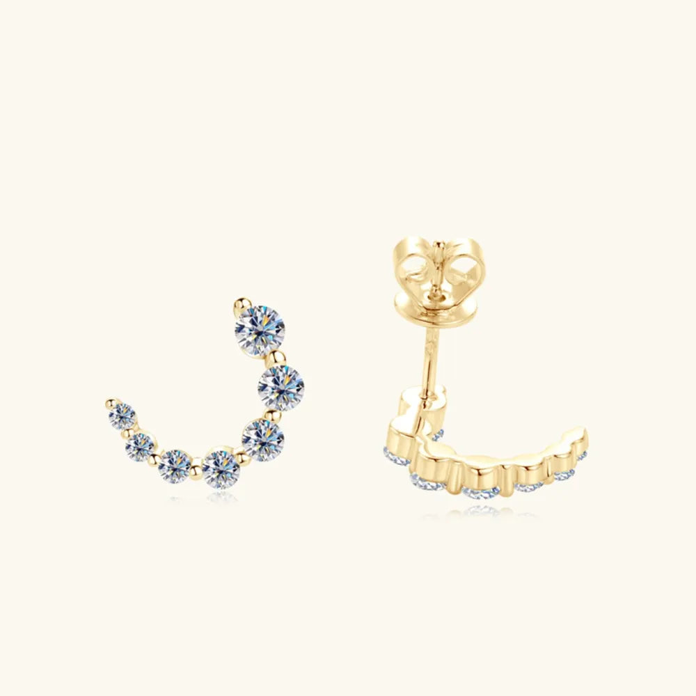 925 Sterling Silver Inlaid Moissanite Stud Earrings - Korvel