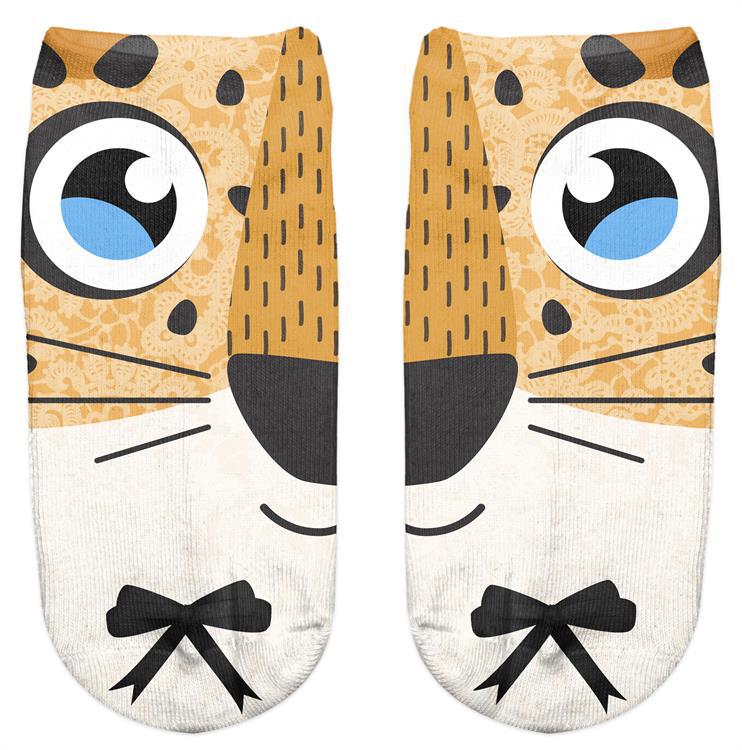 Calcetines invisibles para mujer con estampado de animales en 3D
