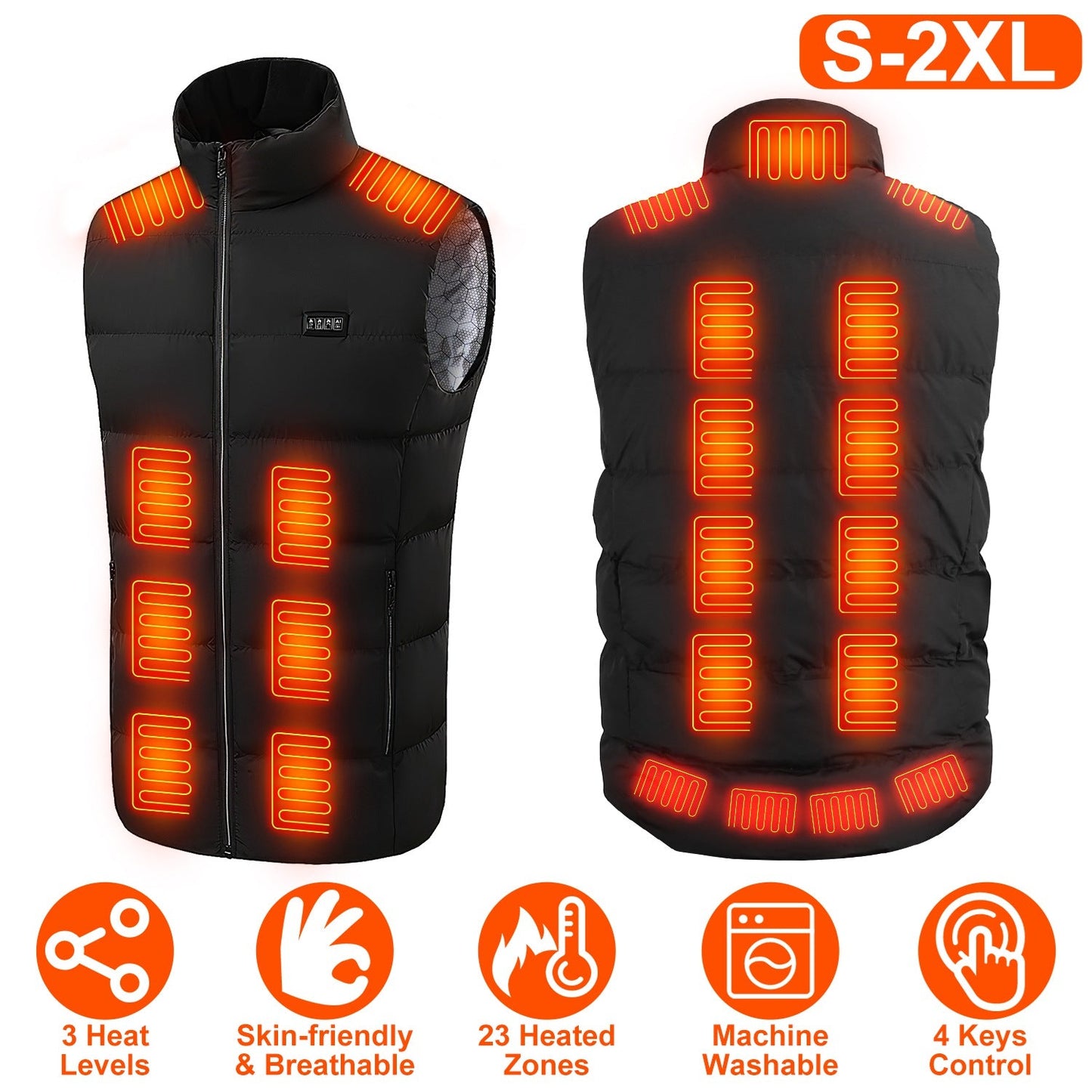 Chaleco Térmico Premium para Hombres y Mujeres - 23 Zonas de Calor