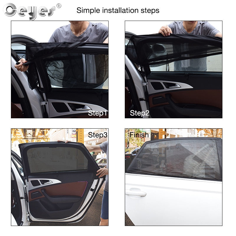 Ceyes 2pcs Car Styling Accessories Sun Shade Auto UV Protect Curtain Side Window Sunshade Mesh Sun Visor Protection Window Films - Korvel
