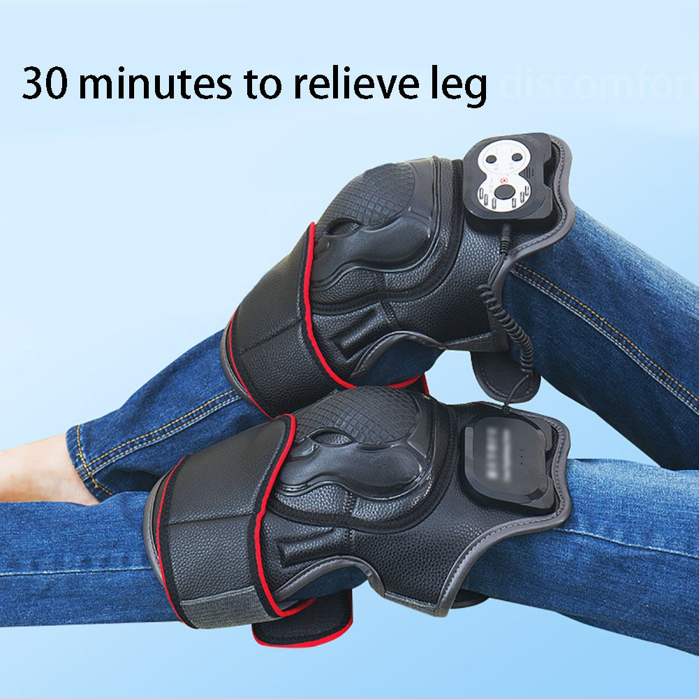 1 Pair Sports Gift Knee Joint Physiotherapy Portable Effective Heat Vibration Home Arthritis Pain Relief Timing Massager - Korvel