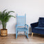 wooden porch rocker chair blue - Korvel