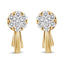 Pendientes de gota en oro blanco de 14 quilates con diamantes en forma de flor