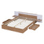 Queen Size Platform Bed with Headboard and Storage, Natural