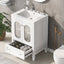 Meuble de salle de bain blanc de 24" avec lavabo et rangement
