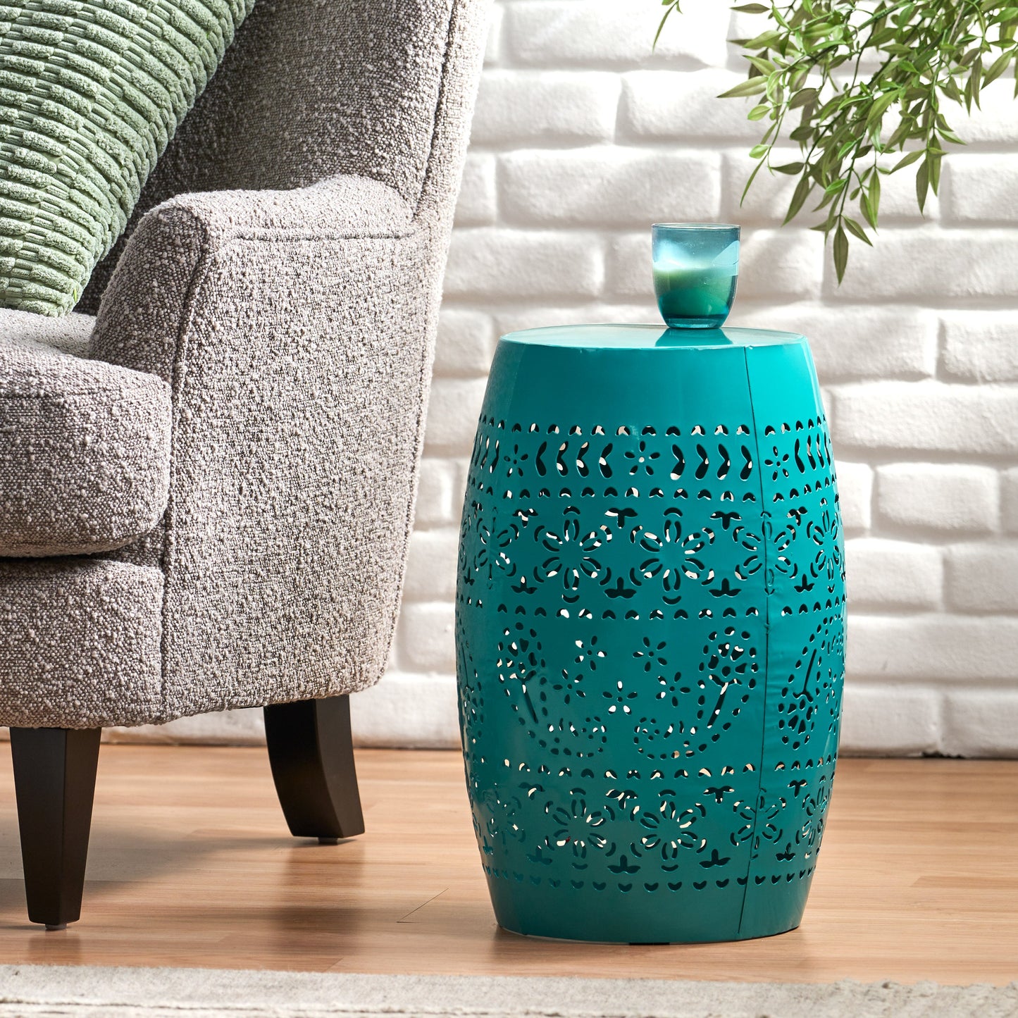 RUBY12 Side Table - Elegant Teal Accent Table