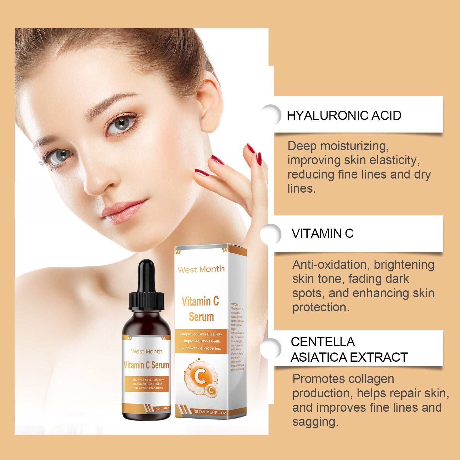 Facial Serum Nourishes And Restores Fine Lines And Improves Skin Elasticity And Shine - Korvel