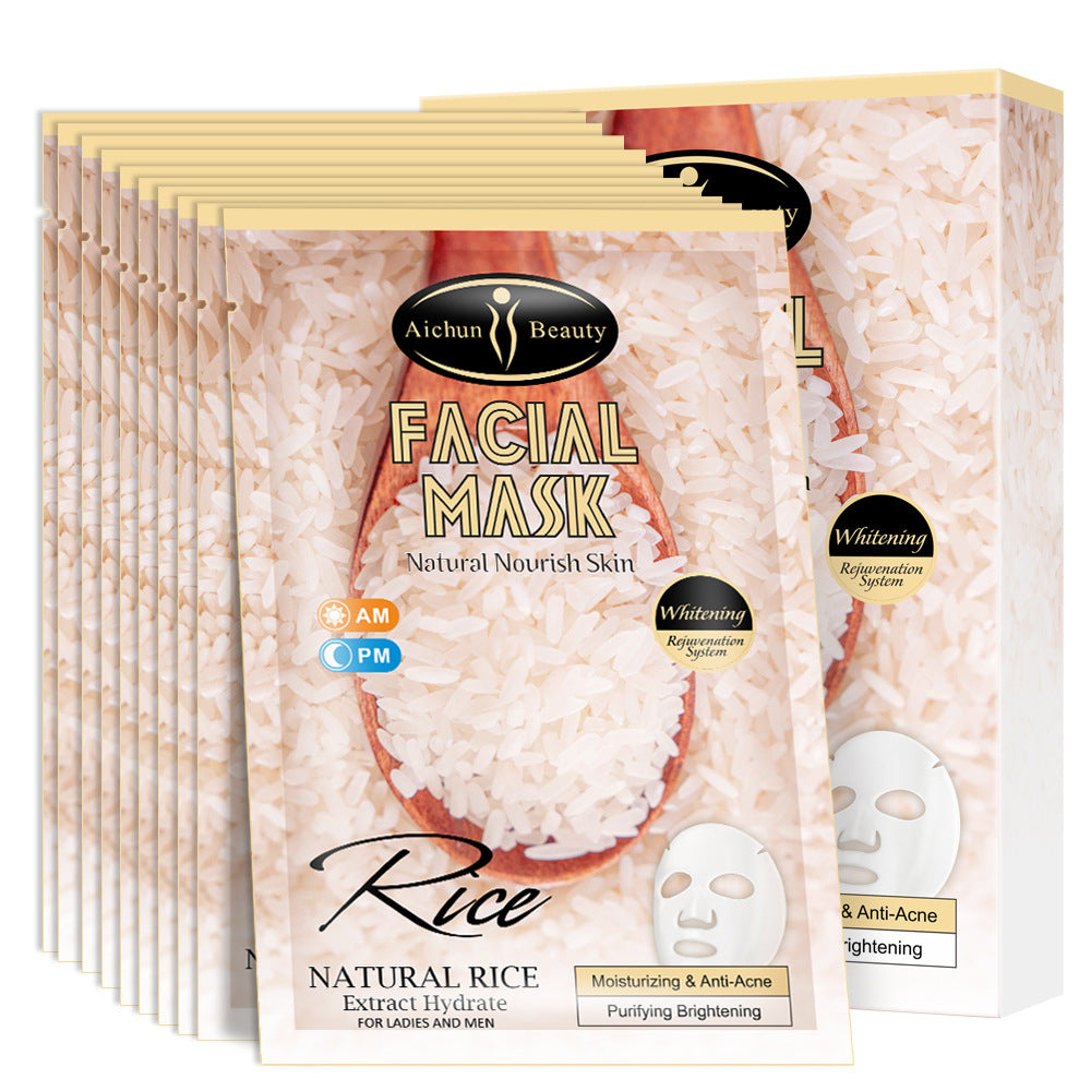Rice Mask Facial Skin Fine Lines Moisturizing Desalination Brightening Skin Rice Mask Skin Care Products - Korvel