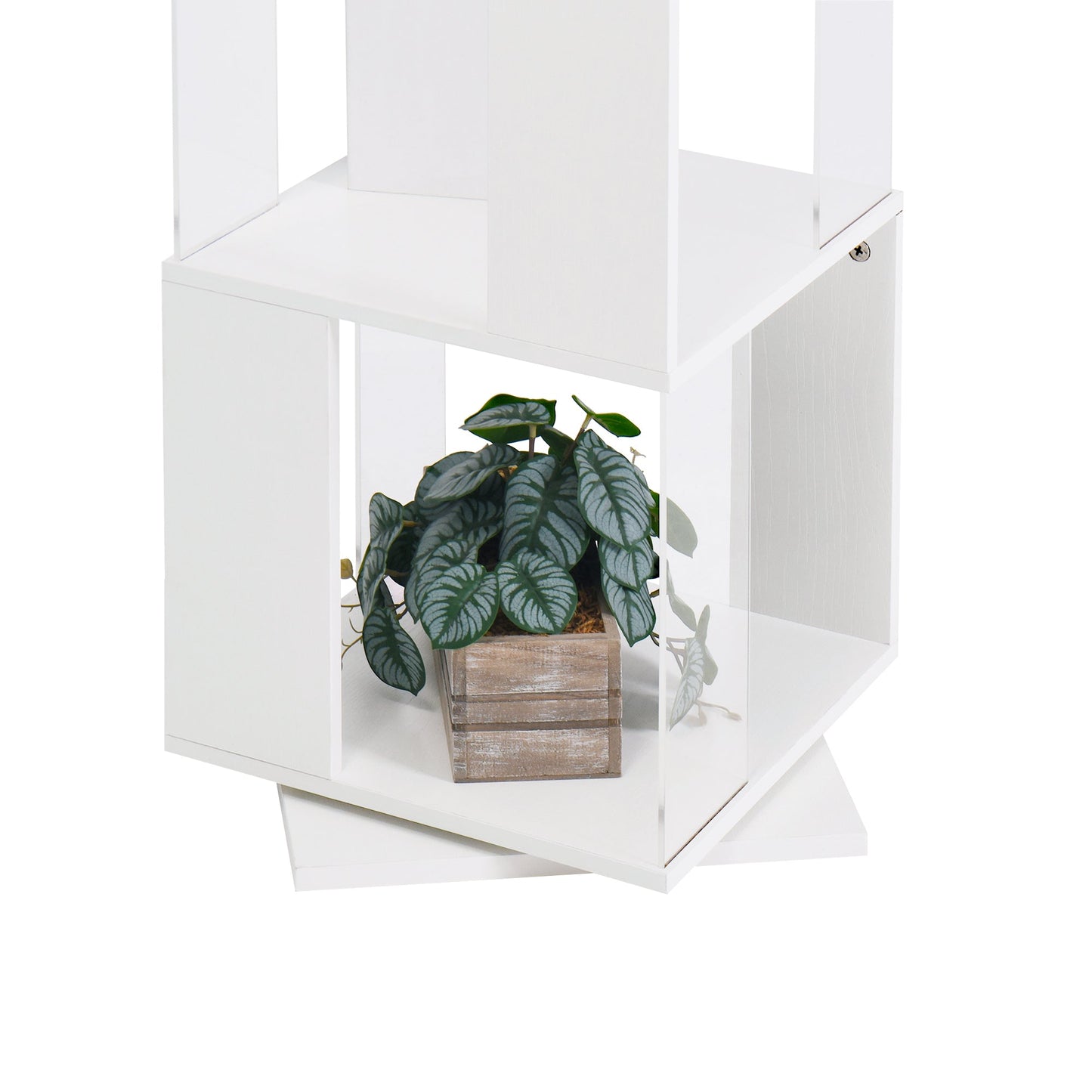 6-Layer Rotating Acrylic Bookshelf for Creative Spaces