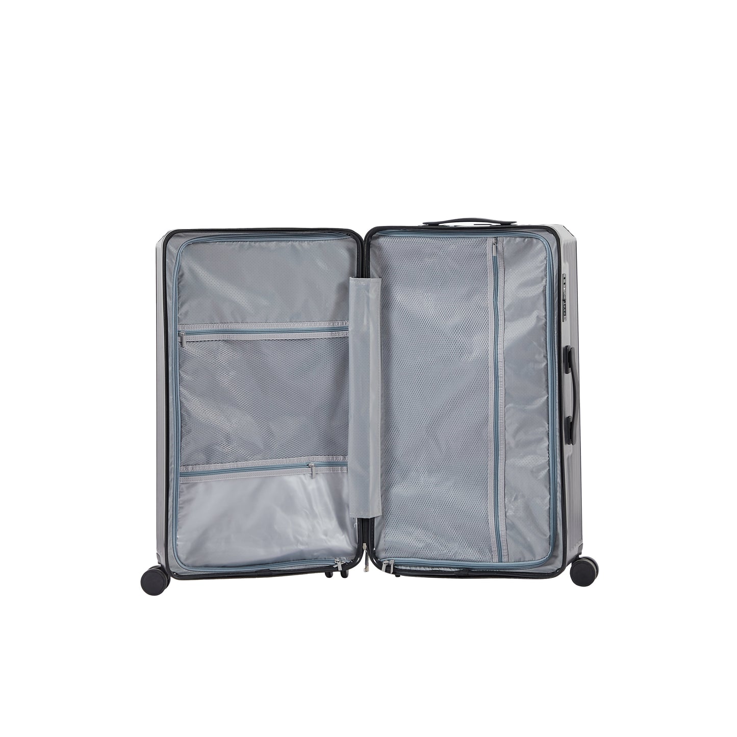 Luggage Set 4 pcs (20"/24"/29"/Travel Bag), PC+ABS Durable Lightweight Luggage with Collapsible Cup Holder, TSA Lock, Gray - Korvel