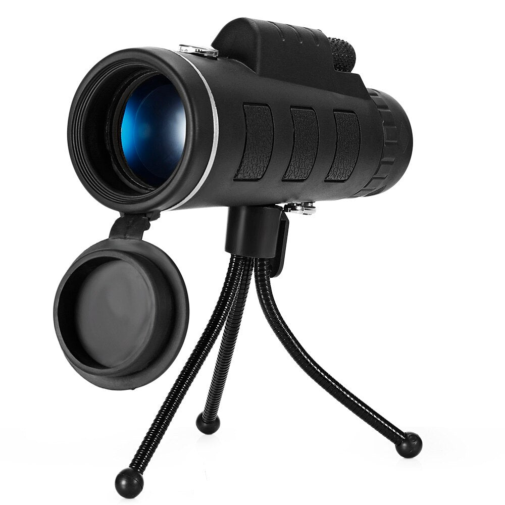 40X60 Monocular Telescope Zoom Scope with Compass Phone Clip Tripod for Mobile Phone Camera - Korvel