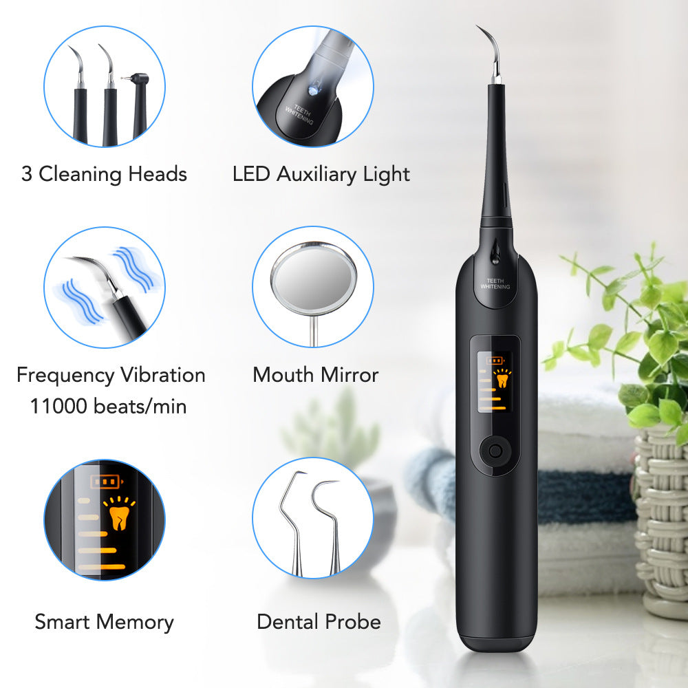 5-Speed Electric Tooth Cleaning Device LED Display Tooth Cleaning Device Set Home Beauty Device To Remove Calculus Tooth Cleaning Device - Korvel