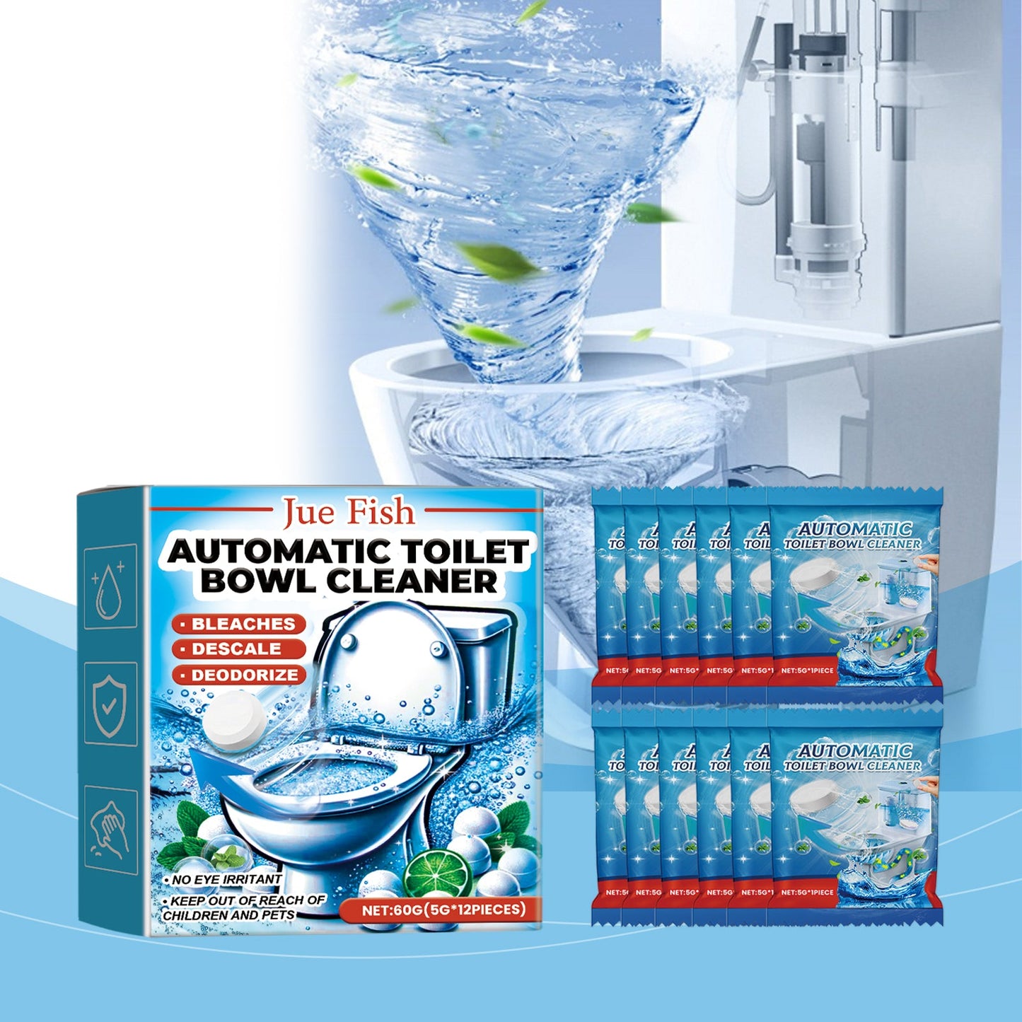 Effervescent Toilet Cleaning Tablets - Automatic Deodorizer